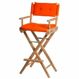Silla de timonel plegable de teca naranja deluxe