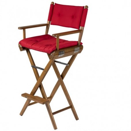 Silla de timonel plegable de teca rojo deluxe