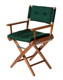 Folding Director Chair I Deluxe Green Oiled Teak