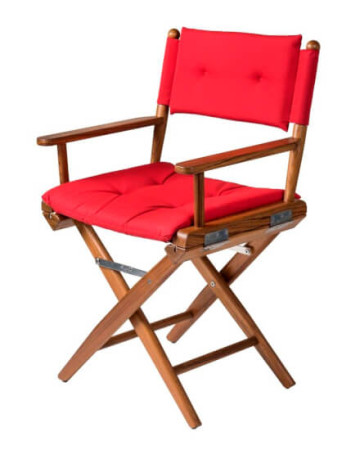 Folding Director Chair I Deluxe Forza Red Oiled Teak
