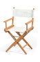 Folding Director Chair I Canvas White Oiled Teak
